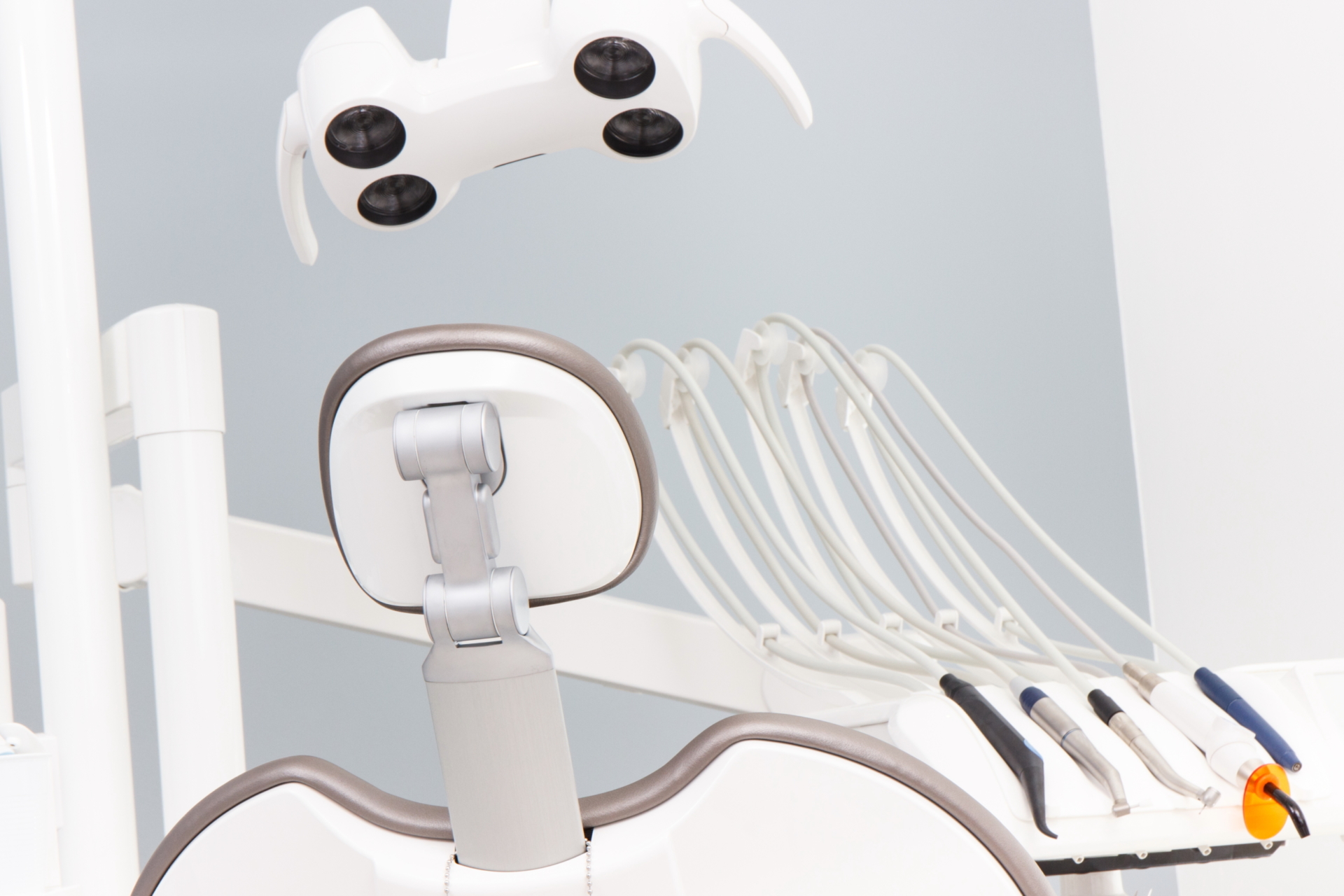 Dental tools and accessories for using by dentists in modern stomatology office